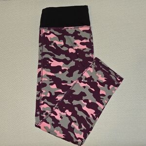 Kids Camouflage Leggings - Pink and Black